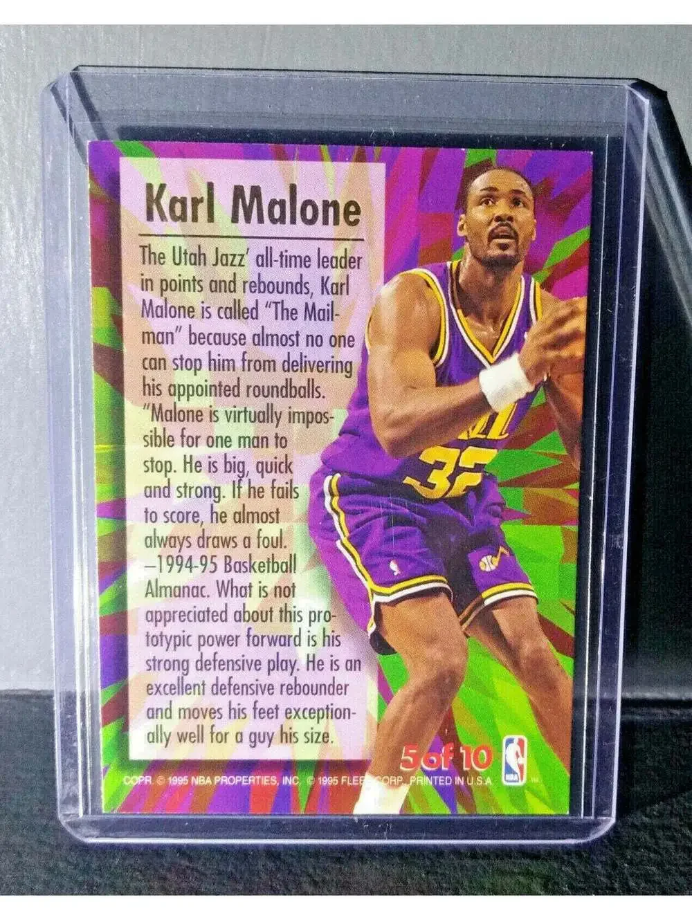 1995-96 Karl Malone Fleer Ultra Ultra Power #5 Basketball Card